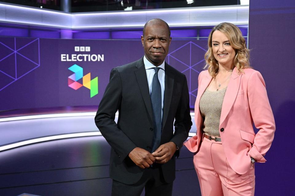 Clive Myrie and Laura Kuenssberg will co-host the BBC’s election night show (Jeff Overs/BBC/PA)