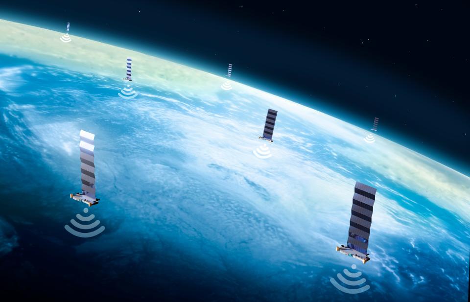 Illustration of SpaceX's Starlink network of satellites.