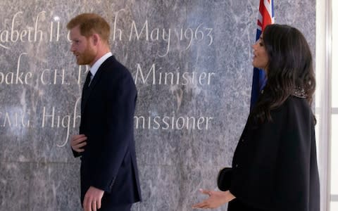 The Duke and Duchess of Sussex at New Zealand High Commission - Credit: Ian Vogler