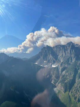 The fire was first reported early Saturday morning near Skykomish.