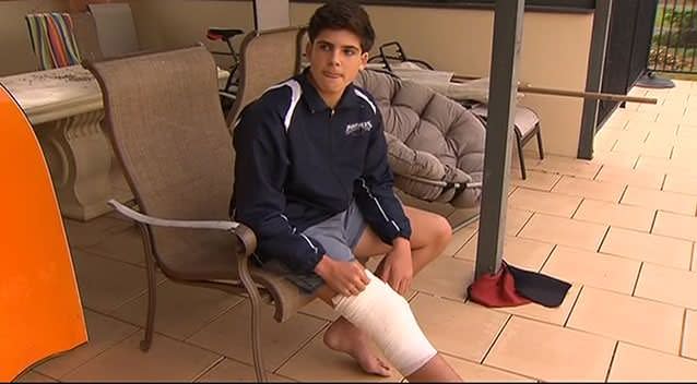 Jesse McKinnon has spoken about how he fought off the shark that bit him. Photo: 7News.