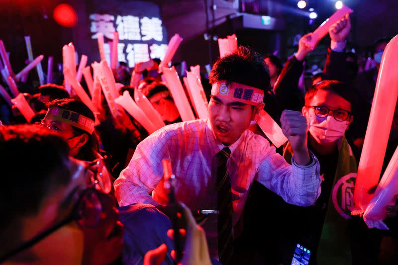 Lai Ching-te, Taiwan's vice president and the ruling Democratic Progressive Party's (DPP) presidential candidate attends a campaign event in Taipei