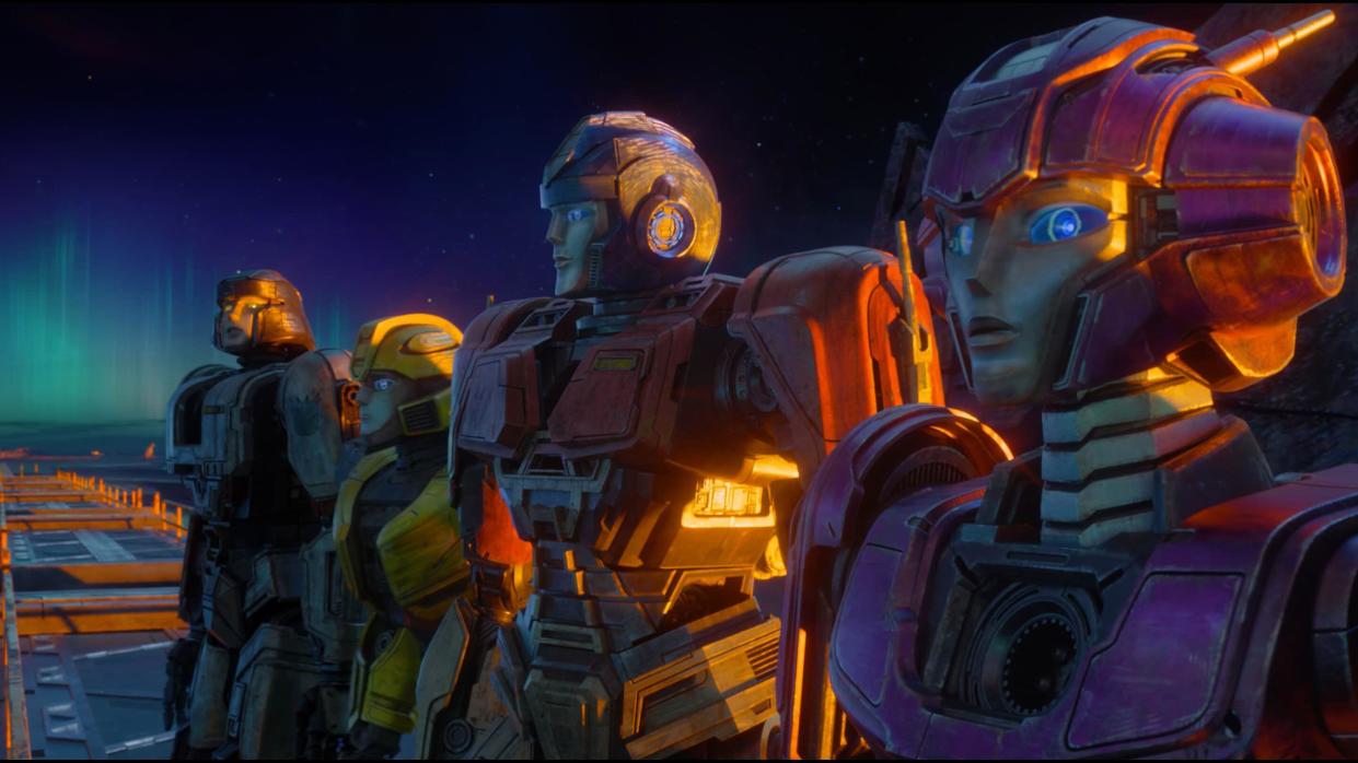 The Transformers in a scene from Transformers One