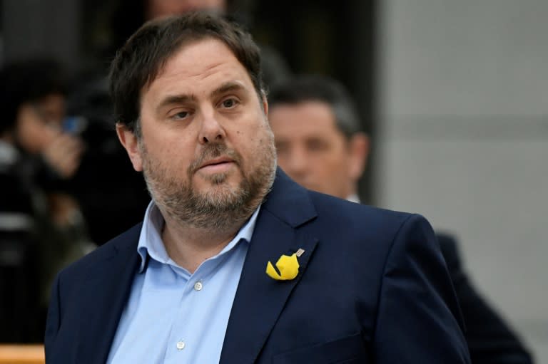 While Puigdemont stayed away, his deputy Oriol Junqueras appeared in court