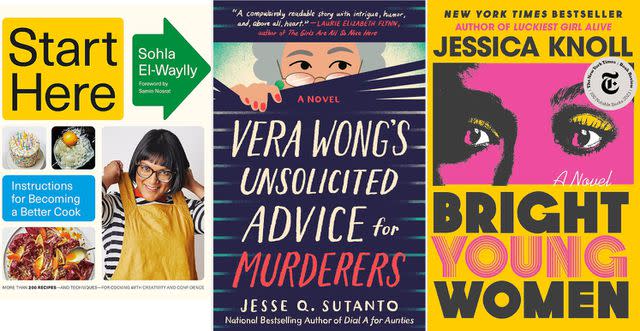 <p>Amazon</p> 'Start Here' by Sohla El-Waylly, 'Vera Wong's Unsolicited Advice for Murderers' by Jesse Q. Sutanto and 'Bright Young Women' by Jessica Knoll