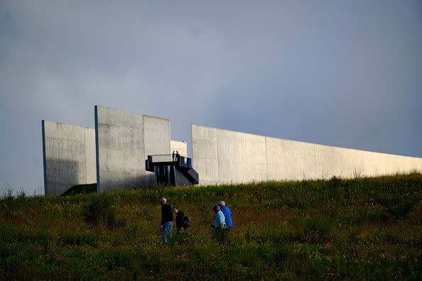 SHANKSVILLE, PENNSYLVANIA - SEPTEMBER 11: Visitors stroll through the national park grounds during a ceremony commemorating the 22nd anniversary of the crash of Flight 93 during the September 11, 2001 terrorist attacks at the Flight 93 National Memorial on September 11, 2023 in Shanksville, Pennsylvania. The nation is marking the 22nd anniversary of the September 11 attacks, when the terrorist group al-Qaeda flew hijacked airplanes into the World Trade Center, Shanksville, PA and the Pentagon, killing nearly 3,000 people. (Photo by Jeff Swensen/Getty Images)