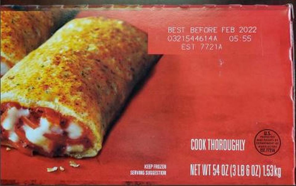 Where you’ll find the lot number and expiration date on the recalled Hot Pockets.