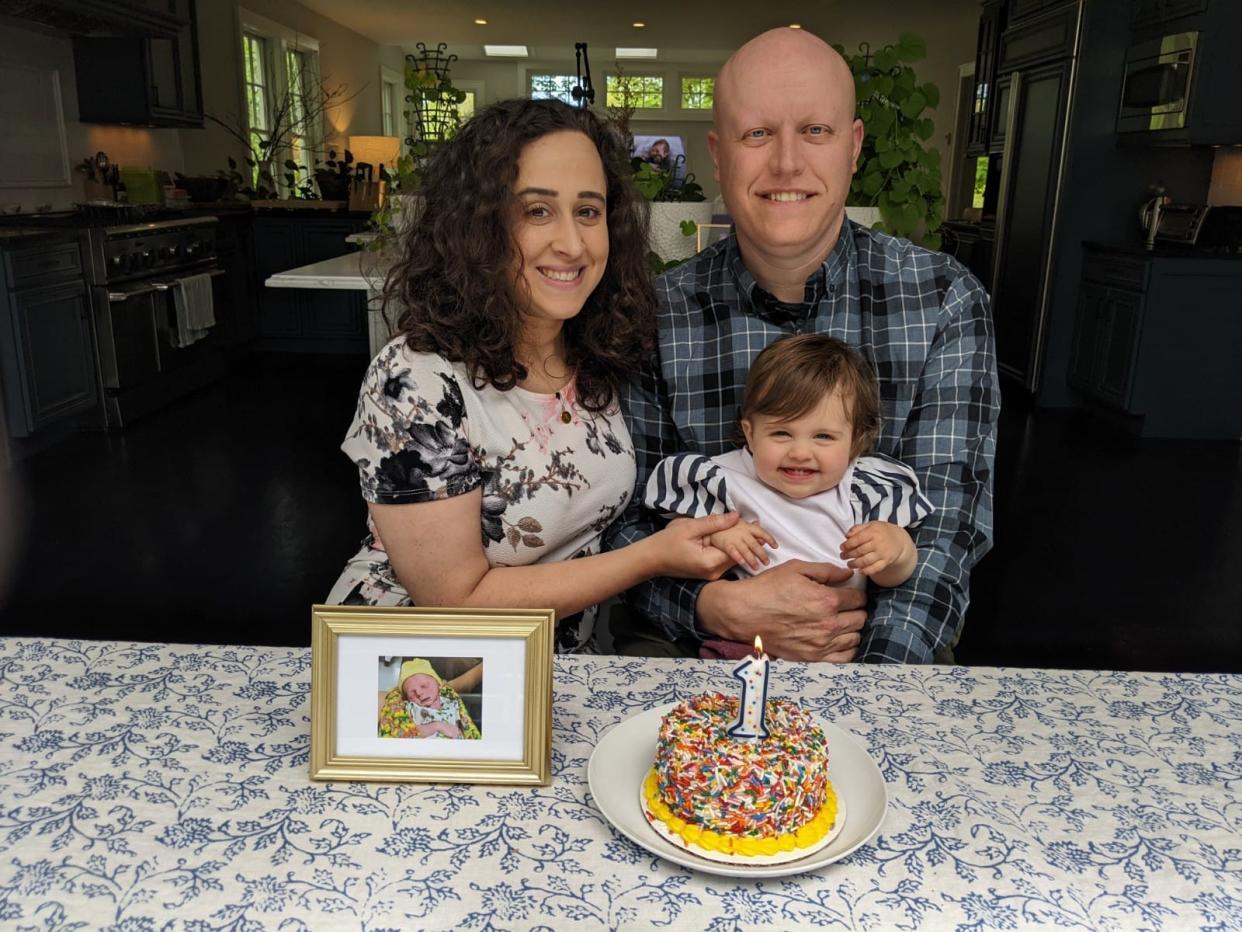 Marny Smith and her family on her child's first birthday