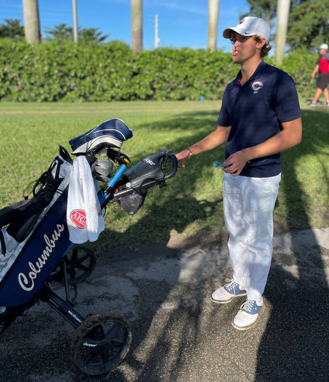 Hans Risvaer of the district champion Columbus boys’ golf team.