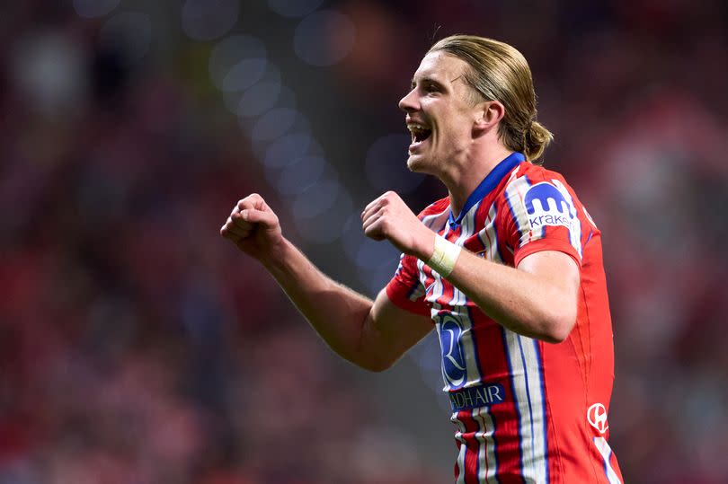 Conor Gallagher celebrates scoring for Atletico Madrid