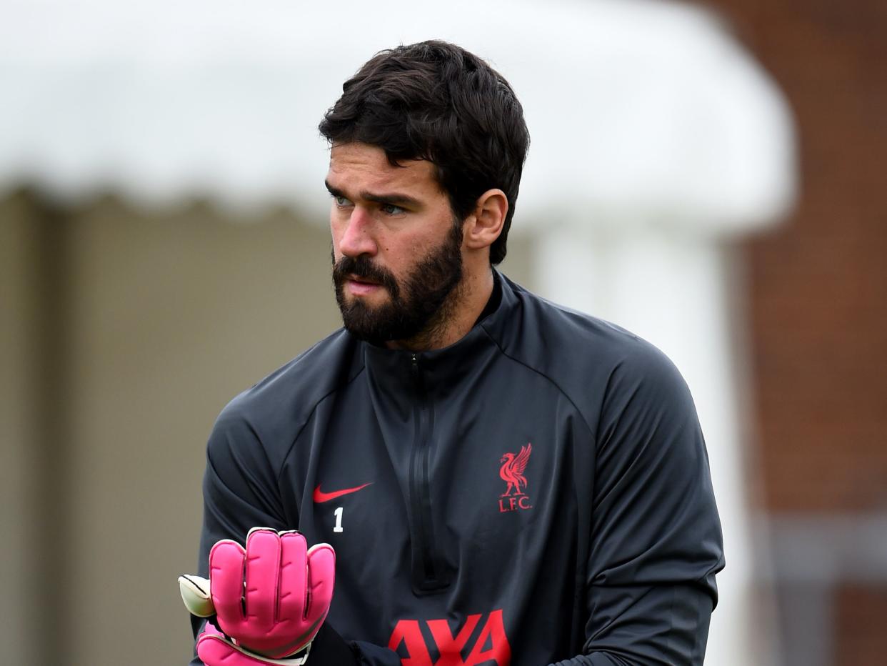 Liverpool goalkeeper Alisson (Liverpool FC via Getty Images)