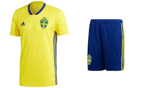 Sweden 2018 World Cup home kit - Credit: Adidas