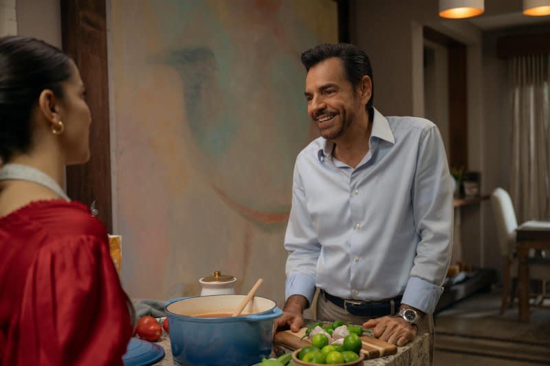 Maximo (Eugenio Derbez) makes up for lost time with his daughter (Vico Escorcia). Photo courtesy of Apple TV+