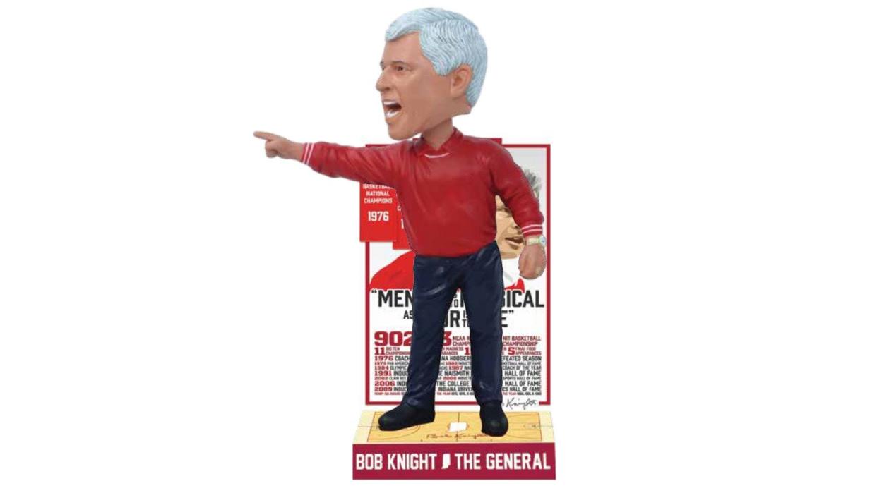 A new bobblehead has been created to mark late college basketball coach Bob Knight's career.