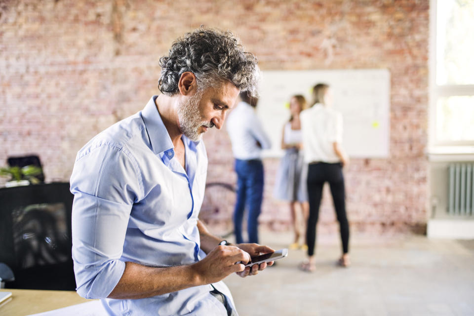 A man on his phone