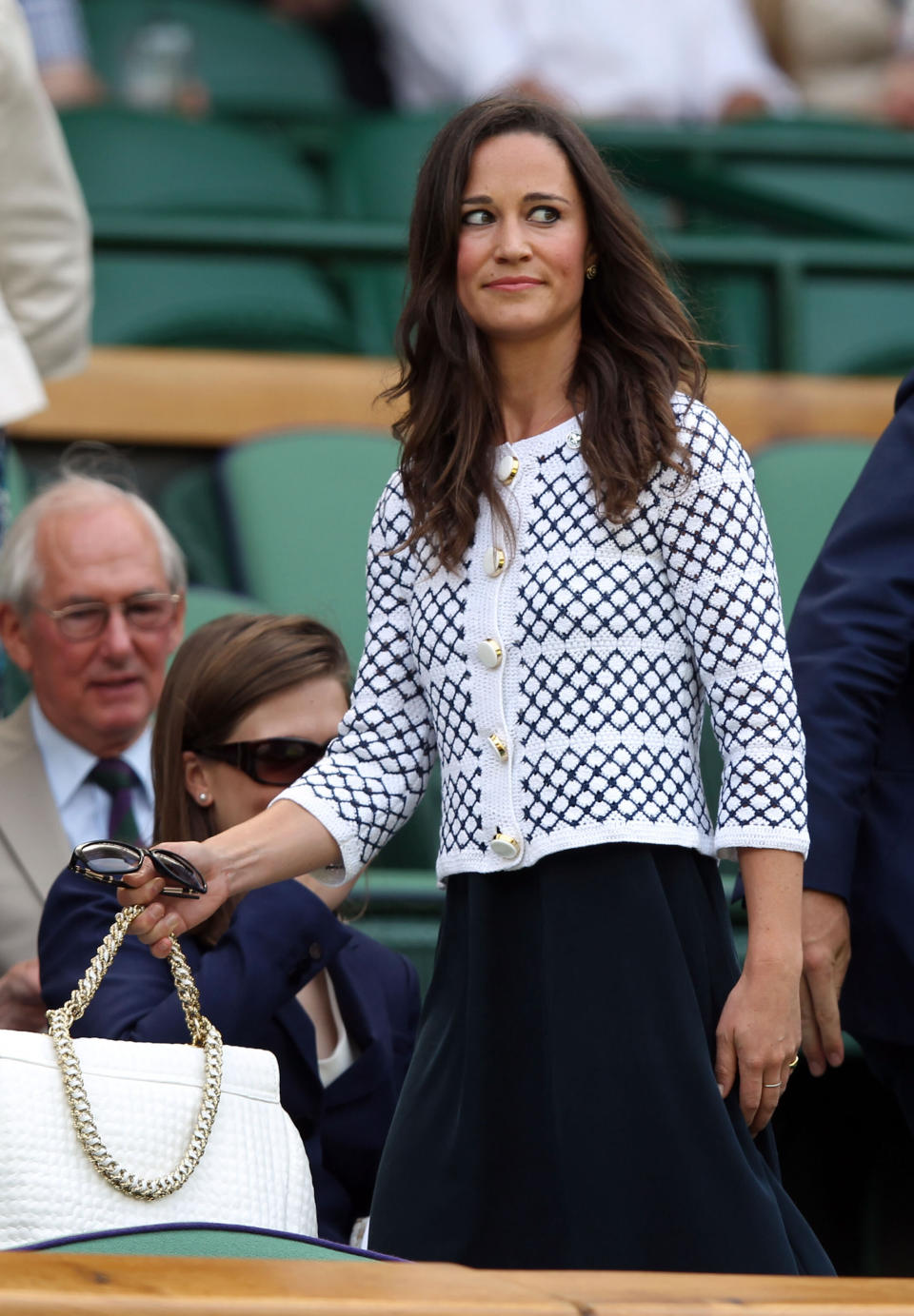 Middleton arrives to watch the ladies' singles second-round match between Serena Williams and Melinda Czink on day four of Wimbledon on June 28, 2012.