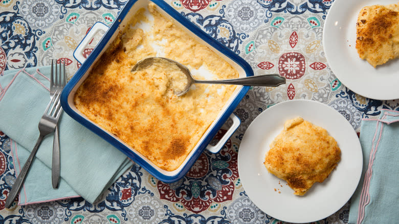 grits casserole served on table