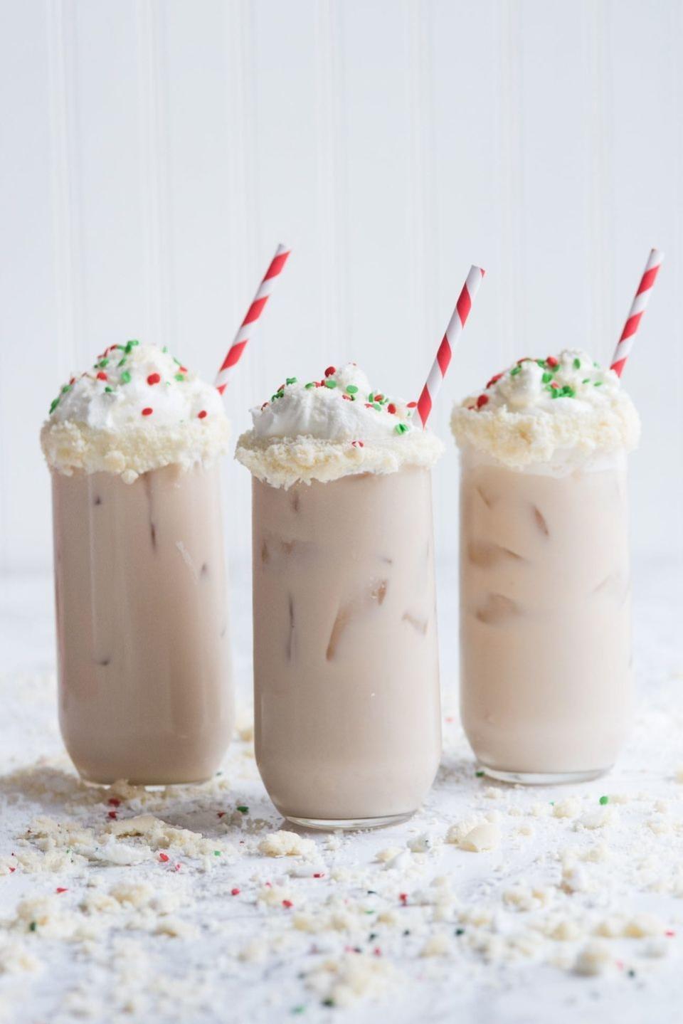 <p>What does this frothy cocktail go best with? A delicious <a href="https://www.countryliving.com/food-drinks/g2777/christmas-sugar-cookies/" rel="nofollow noopener" target="_blank" data-ylk="slk:Christmas sugar cookie;elm:context_link;itc:0;sec:content-canvas" class="link ">Christmas sugar cookie</a>, of course.</p><p><strong>Get the recipe at <a href="https://thesweetestoccasion.com/2017/12/sugar-cookie-white-russians/" rel="nofollow noopener" target="_blank" data-ylk="slk:The Sweetest Occasion;elm:context_link;itc:0;sec:content-canvas" class="link ">The Sweetest Occasion</a>. </strong> </p>