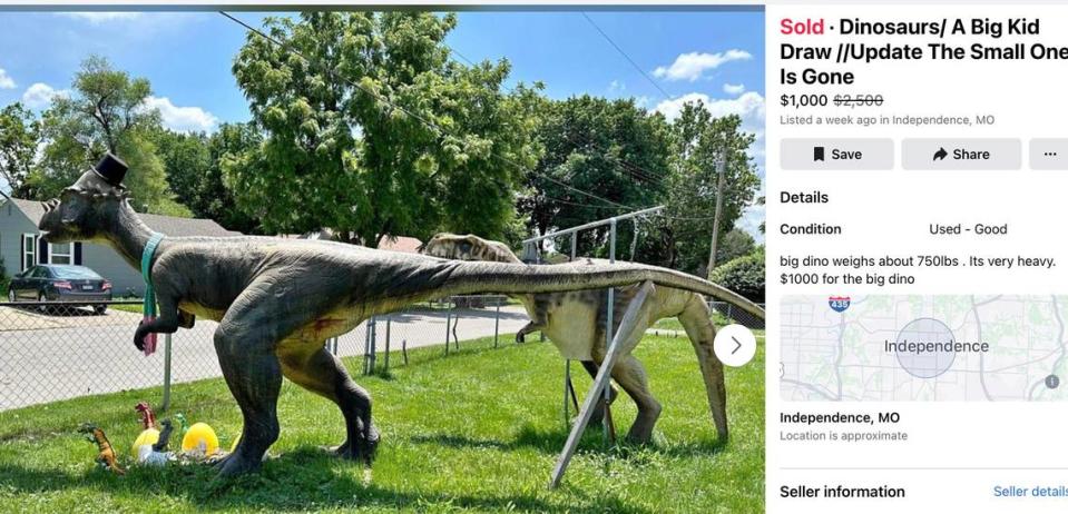 Marvin Horn placed an ad on Facebook Marketplace to sell his two dinosaurs.