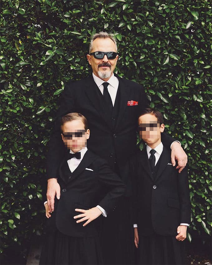 Miguel Bosé y sus hijos Tadeo y Diego