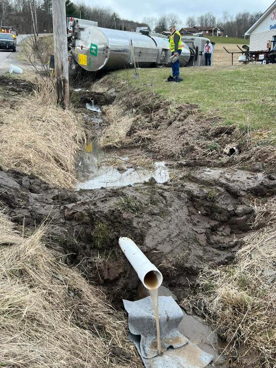 Image of the booming to the drainage pipes in New Albany. Credit: Bradford County Department of Public Safety.