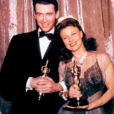 Ginger Rogers with her Academy Award in 1941 - Credit: Getty