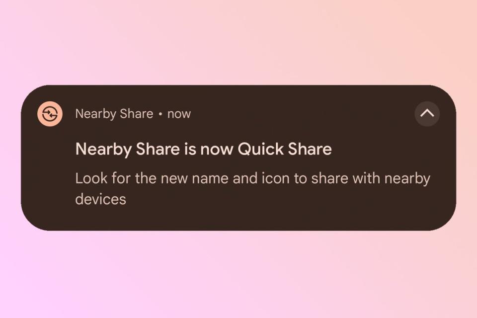 Google過去在Android推行的鄰近分享功能Nearby Share，接下來將更名為「Quick Share」