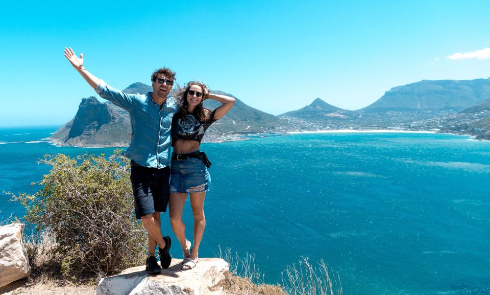 <p>Matty J and his chosen lady Laura have just enjoyed a luxury vaycay to stunning South Africa, seen here together at the picturesque Chapman's peak drive.</p>