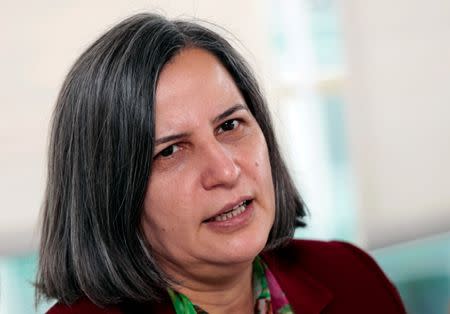 Gultan Kisanak, then-co-chair of Turkey's pro-Kurdish Peace and Democracy Party (BDP), speaks during a news conference in Istanbul March 14, 2013. REUTERS/Murad Sezer/File Photo