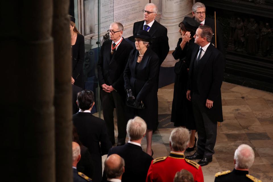 David Cameron arrives at Westminster Abbey (REUTERS)