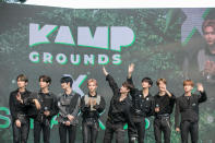 Stray Kids arrives on the red carpet. (PHOTO: Kamp Singapore)