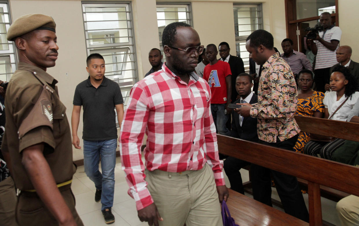 Tanzanian investigative journalist Erick Kabendera arrives at the Kisutu Residents Magistrate Court in Dar es Salaam, Tanzania. (Reuters/Emmanuel Herman)