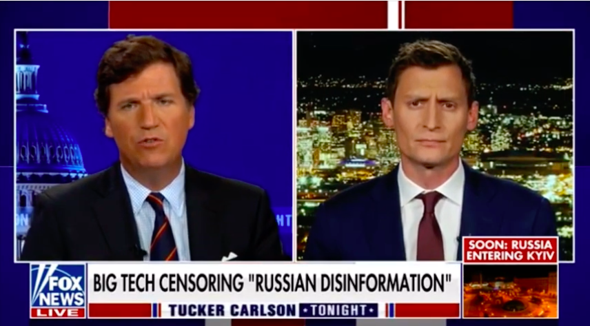 Blake Masters appears on the Tucker Carlson TV show. 