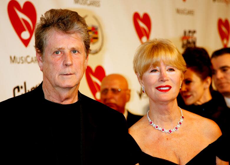 LOS ANGELES, CA - FEBRUARY 09: Musician Brian Wilson and wife Melinda Wilson arrive at the 2007 MusiCares Person of the Year honoring Don Henley at the Los Angeles Convention Center on February 9, 2007 in Los Angeles, California. (Photo by Kevin Winter/Getty Images)