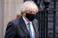 Britain's Prime Minister Boris Johnson is seen outside Downing Street in London