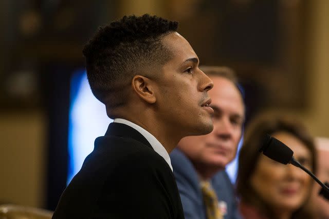 <p>Zach Gibson/Getty</p> Brandon Wolf testifies during a House Ways and Means Oversight Subcommittee hearing on Sept. 19, 2019, in Washington, D.C..