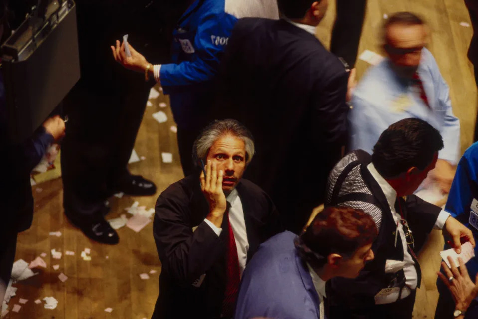 &quot;Blue Monday&quot; at the New York Stock Exchange, as the Dow drops 554 points