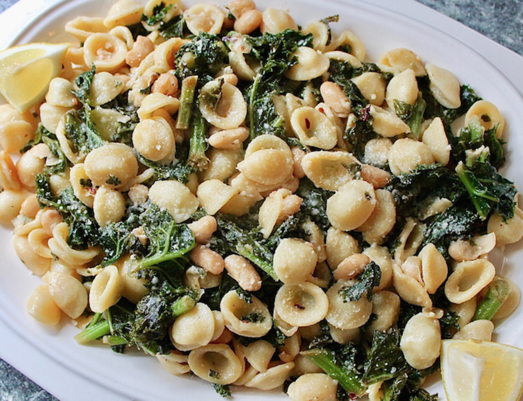 <p>Our Sunday Kitchen</p><p>This recipe for orecchiette with cannellini beans and kale is comforting, nourishing, and comes together in under 45 minutes.</p><p><strong>Get the recipe: <a href="https://www.oursundaykitchen.com/post/orecchiette-with-cannellinni-beans-and-kale" rel="nofollow noopener" target="_blank" data-ylk="slk:Orecchiette with Cannellini Beans and Kale;elm:context_link;itc:0;sec:content-canvas" class="link rapid-noclick-resp"><em>Orecchiette with Cannellini Beans and Kale</em></a></strong></p>