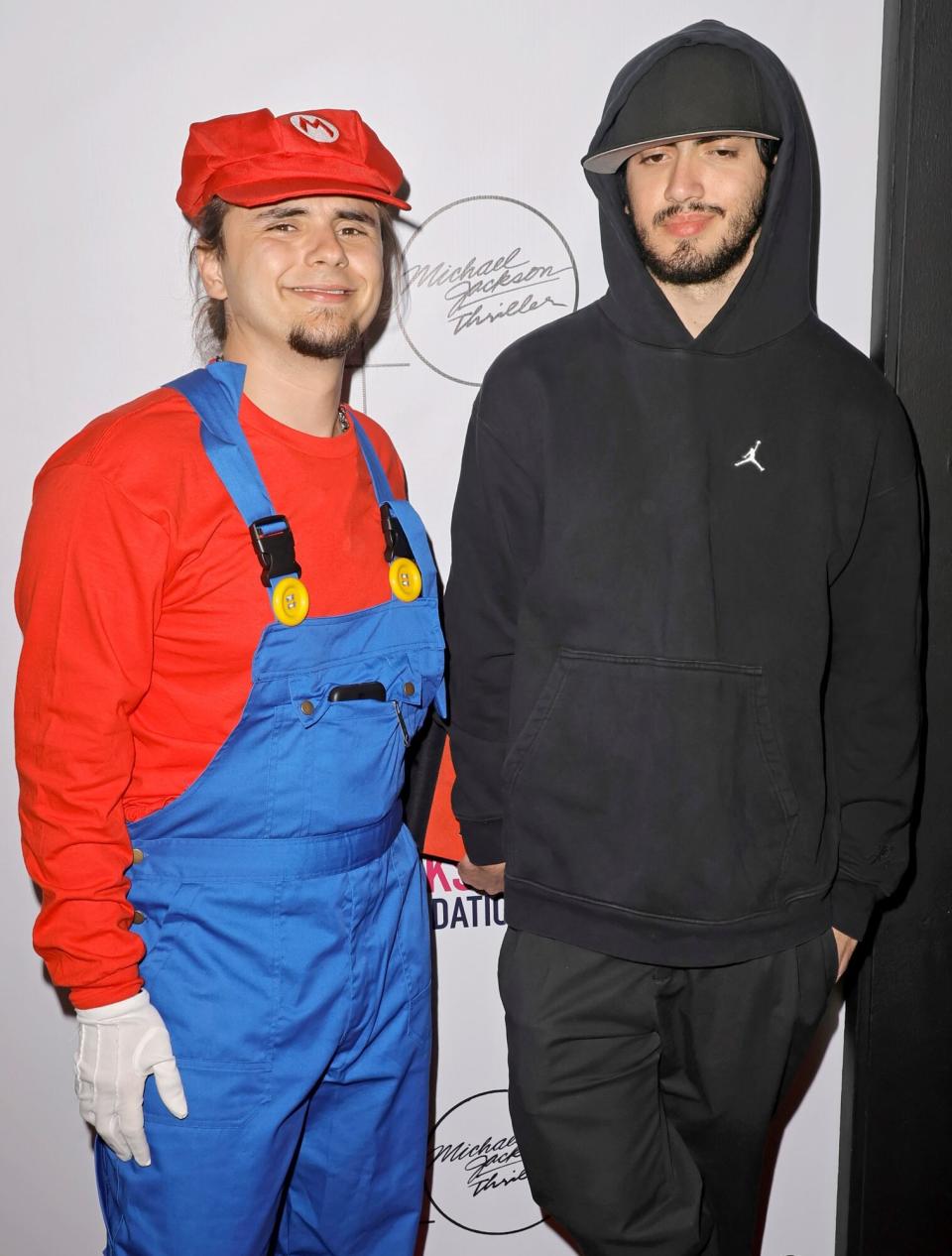 ENCINO, CALIFORNIA - OCTOBER 28: (L-R) Prince Michael Jackson and Blanket Jackson attend the Annual THRILLER NIGHT Halloween Party, hosted by Prince Michael Jackson, at Jackson Family Home on October 28, 2022 in Encino, California. (Photo by Kevin Winter/Getty Images)