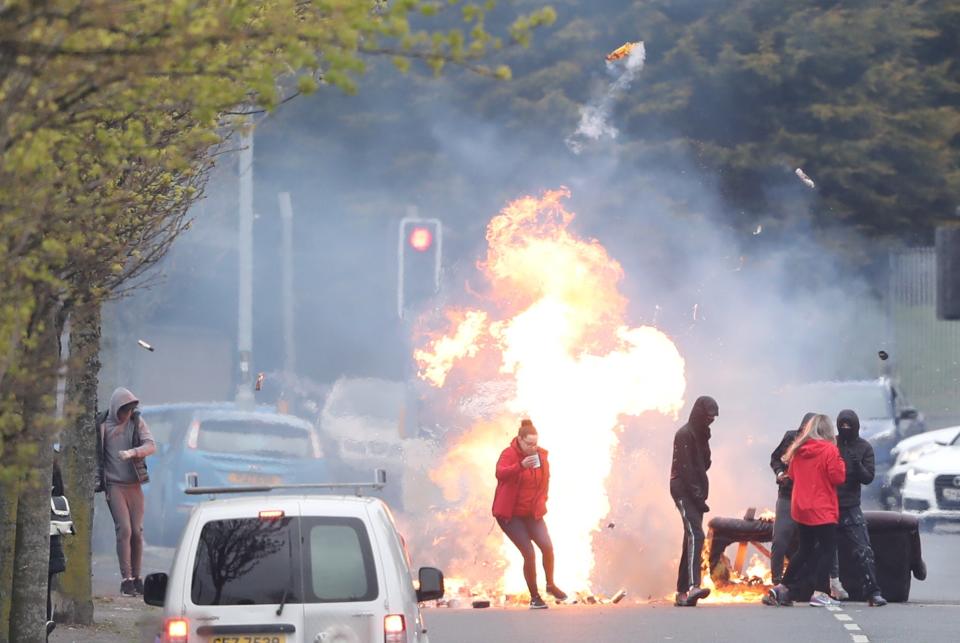 The fires were in the Shankill Road where a bus was set alight earlier this monthPA