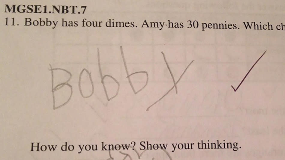 kid has genius answer to math problem