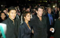 <b>Die Another Day – 2002</b><br><br> Pierce Brosnan, Halle Berry and Rick Yune arrive at the premiere for ‘Die Another Day’. <br><br> (Copyright: REX)