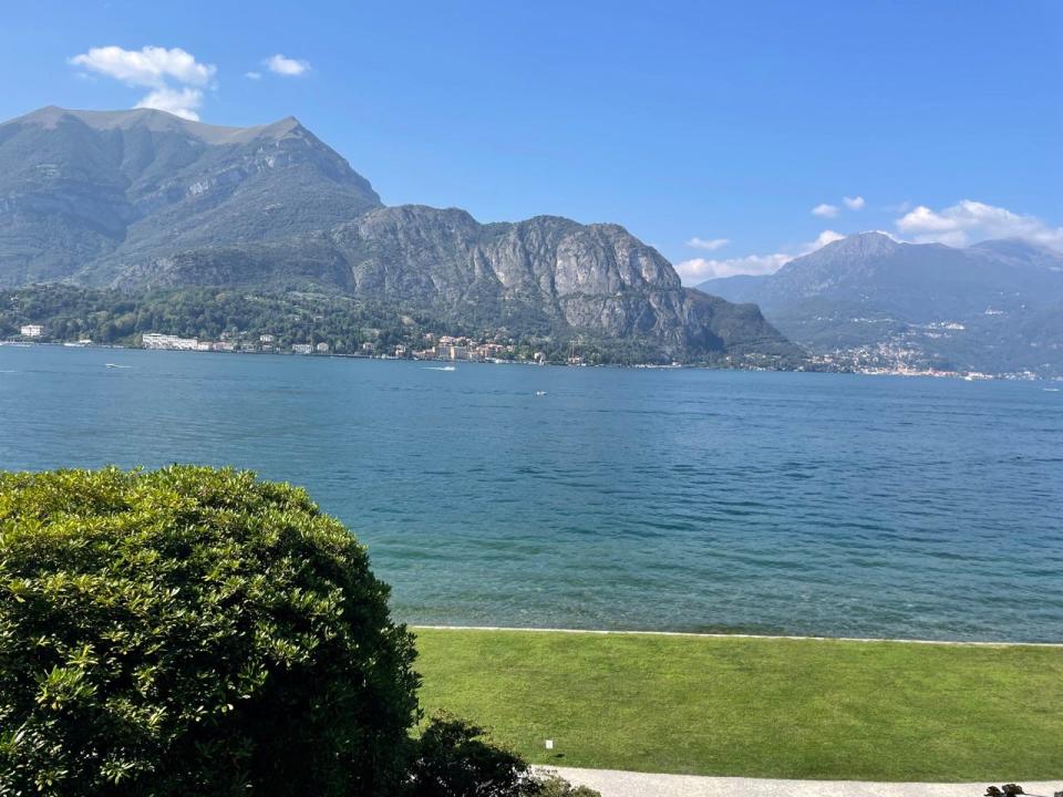 View of Lake Como waters and mountains