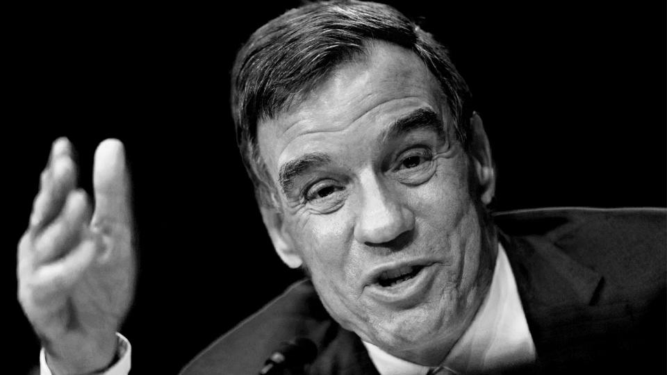 Senator Mark Warner, a Democrat from Virginia, questions witnesses during a Senate Banking Committee confirmation hearing in Washington, D.C., U.S, on Thursday, Feb. 13, 2020. (Photo: Andrew Harrer/Bloomberg via Getty Images)