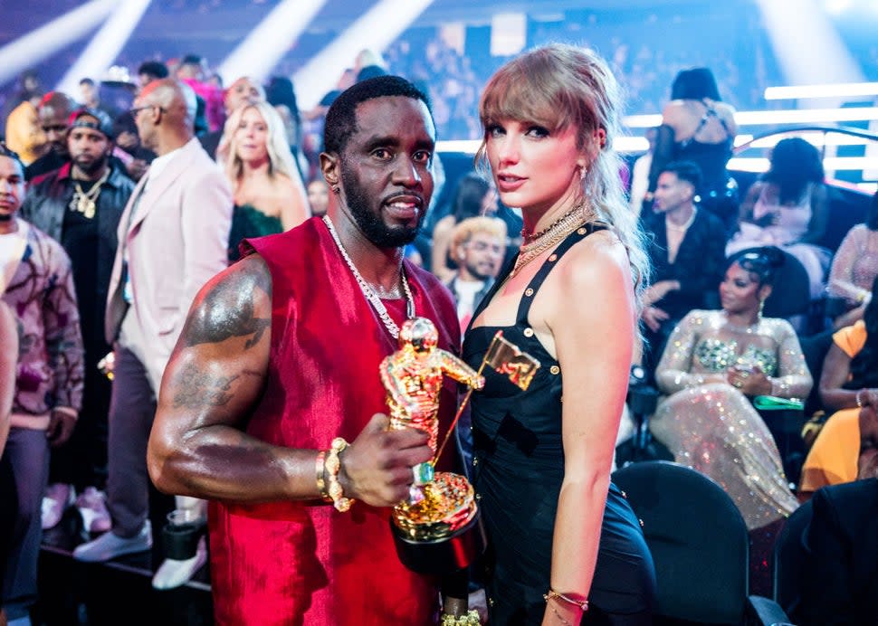 Diddy and Taylor Swift attend the 2023 Video Music Awards at Prudential Center on September 12, 2023 in Newark, New Jersey.