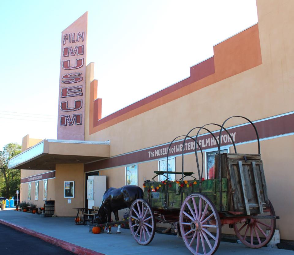 A welcoming sign at the Western Film Museum, as seen on October 11, 2023, an invitation for any western movie fan.