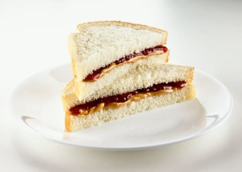 7. Peanut butter and jelly sandwich