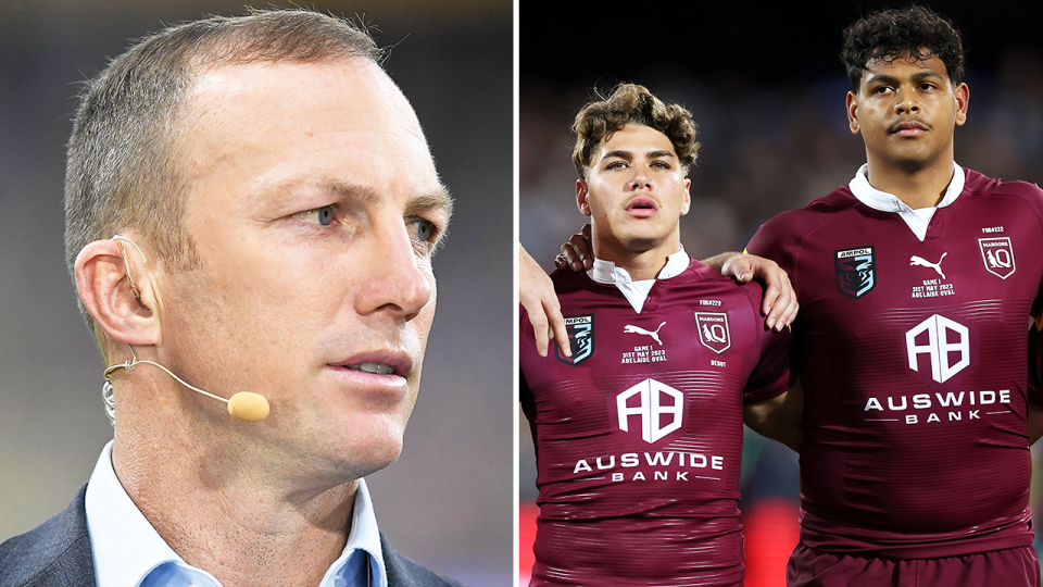 Maroons legend Darren Lockyer (pictured left) has backed Billy Slater's call to drop Selwyn Cobbo from the QLD squad. (Getty Images)