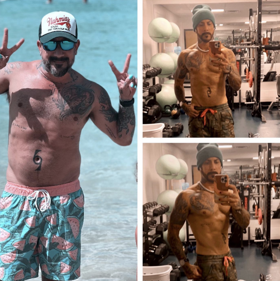 AJ McLean shares before and after photos of his body transformation. 