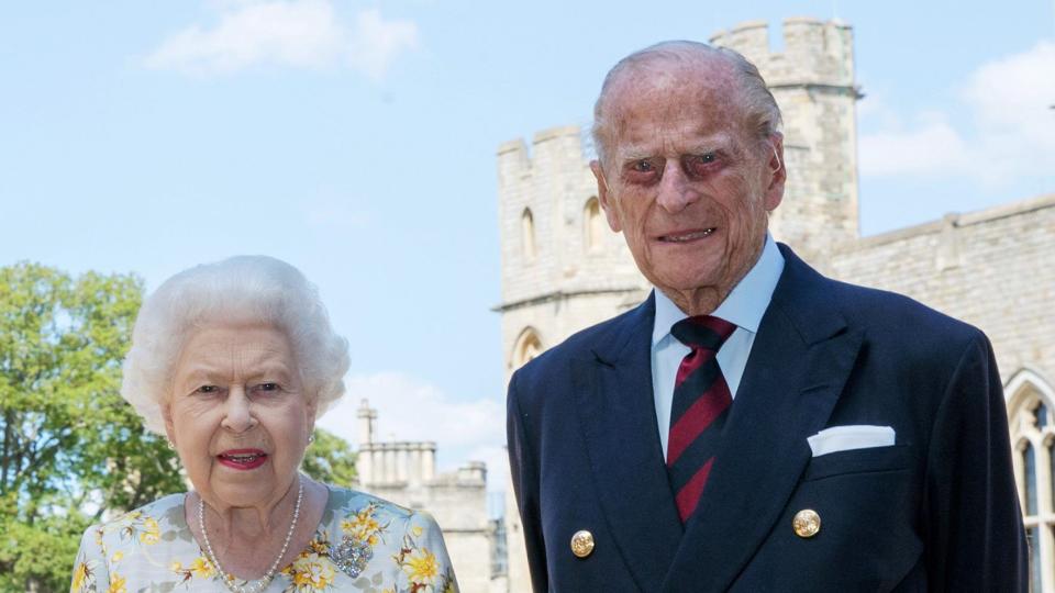 Queen Elizabeth II and the Duke of Edinburgh pictured 1/6/2020 in the quadrangle of Windsor Castle ahead of his 99th birthday on Wednesday.